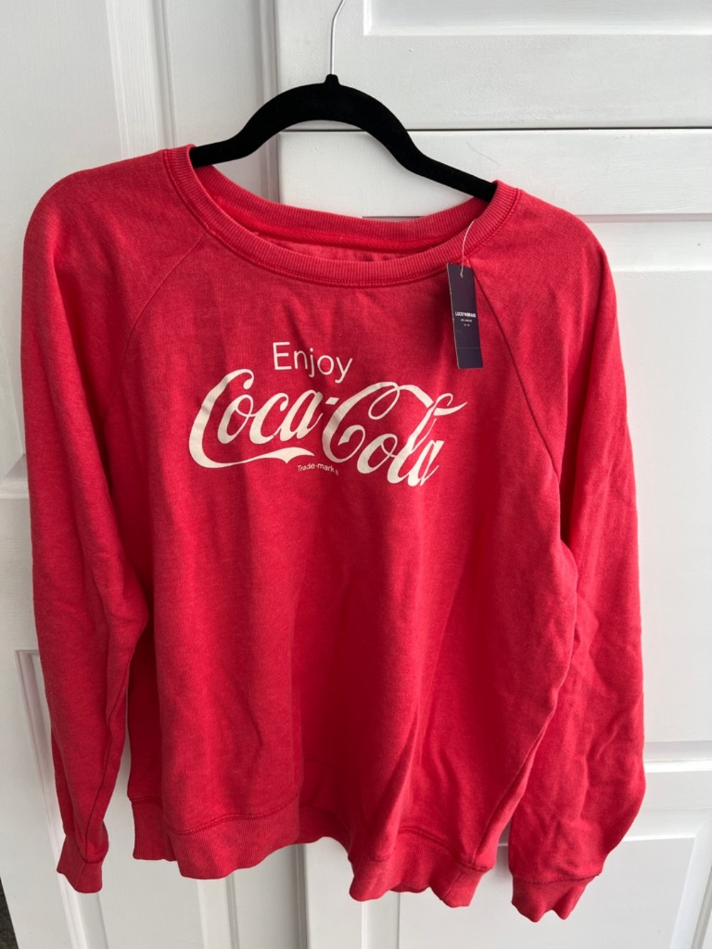 Lucky Brand Coca-Cola Red Sweatshirt with White Logo